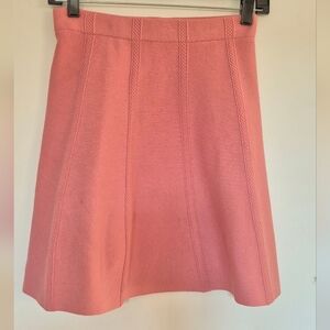 Zara Orange Ribbed A-Line Skirt Knee-Length